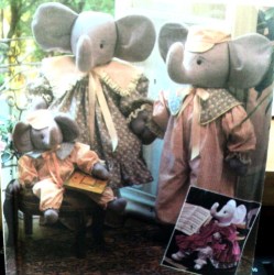 7140 LADY  GENT, SM,LG SZ ELEPHANT DOLLS, CLOTHES PATTERN